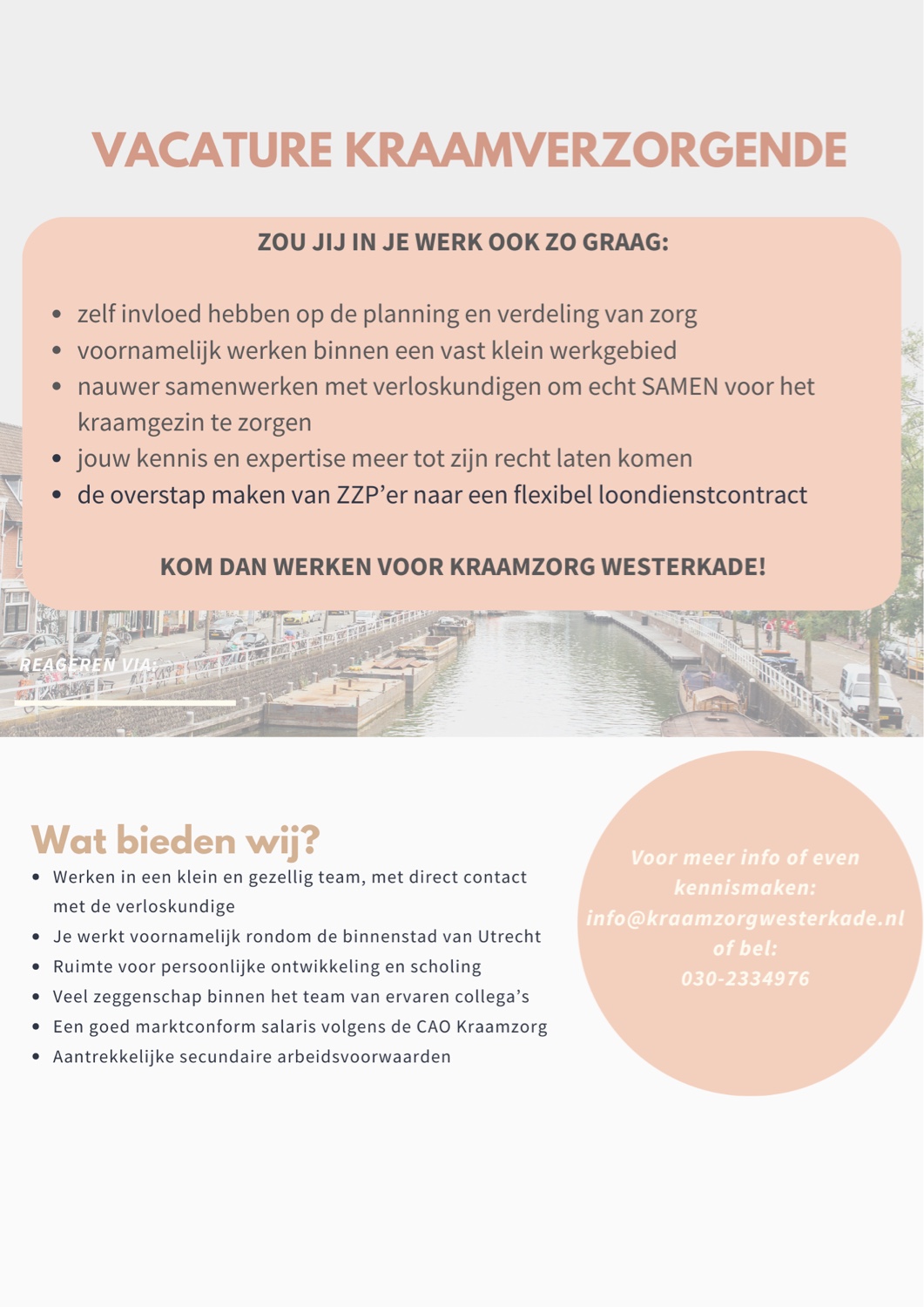 Vacacture Kraamzorg Westerkade